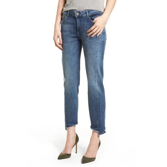 DL1961 | Mara Instasculpt Straight Raw Hem Ankle Jeans in Castlewood - Size 28 - Picture 1 of 14